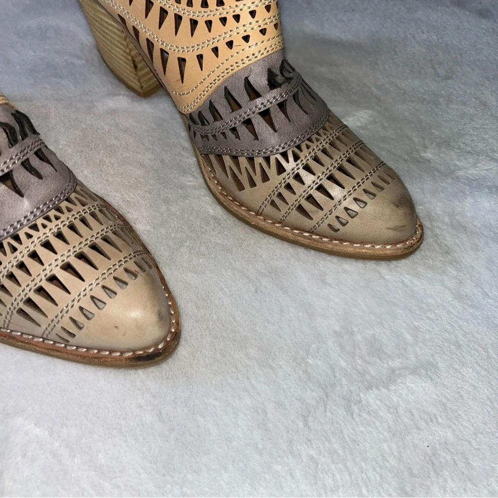 Jeffrey Campbell for Free People Faviola Color Block Cutout Western Booties 7.5